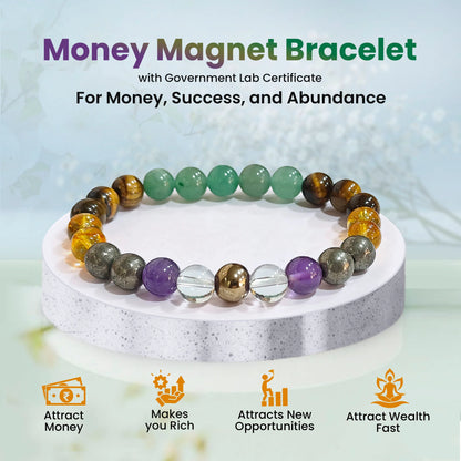 Money Magnet Unisex Crystal Bracelet - Certified & Authentic (Pack of Two)
